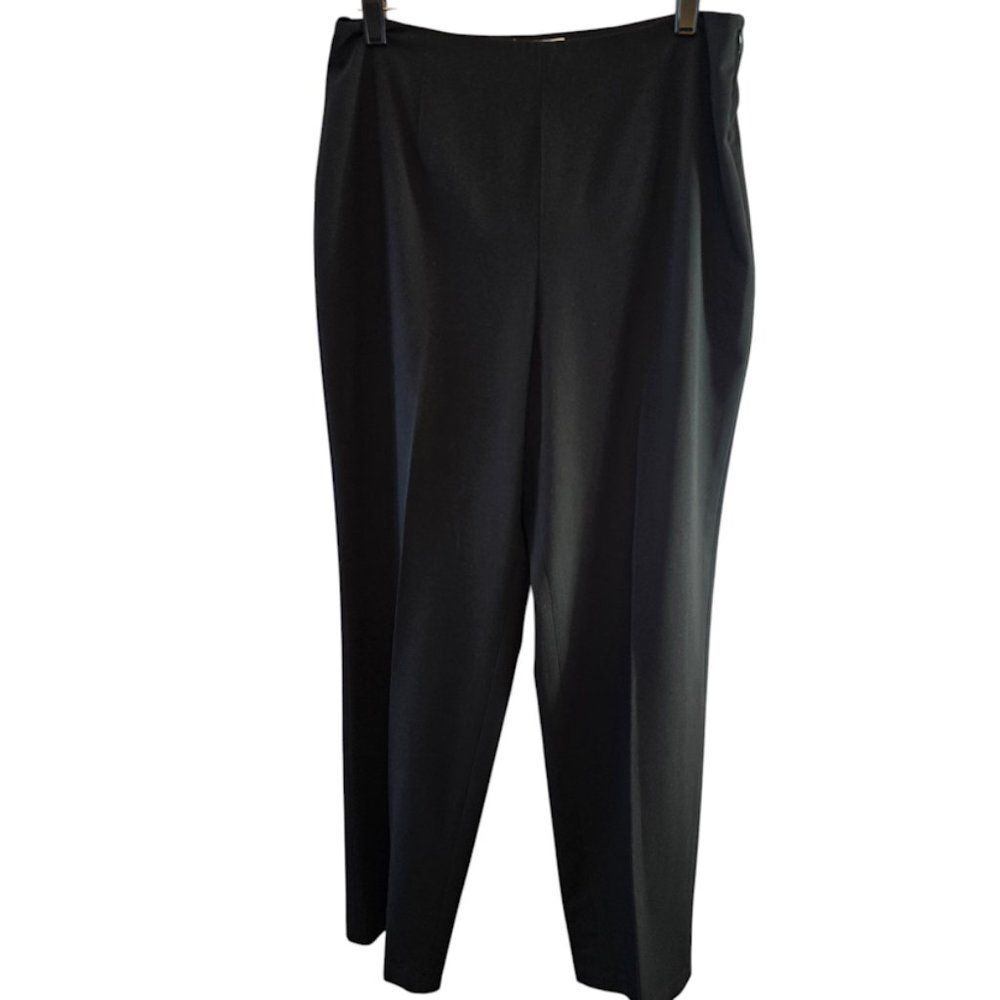 TALBOTS PETITES SIZE 10 BLACK DRESS PANTS STRETCH FLAT FRONT SIDE ZIP